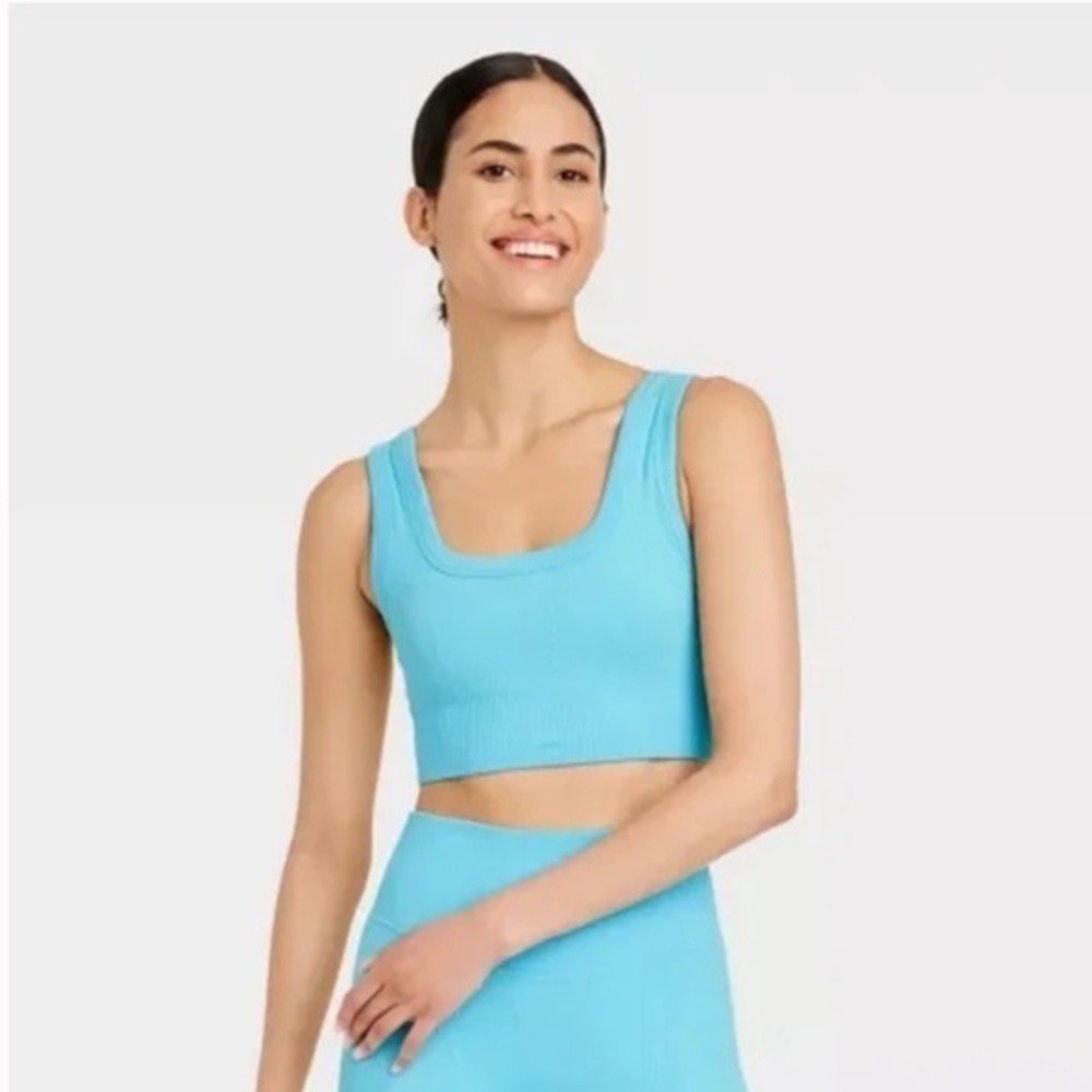 Joy Lab Sky Blue Seamless Bra size small